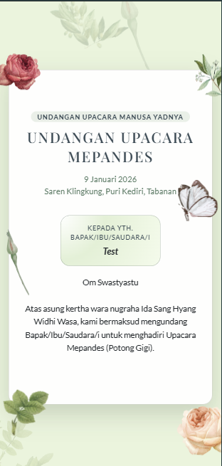 Mepandes Ceremony Invitation Website